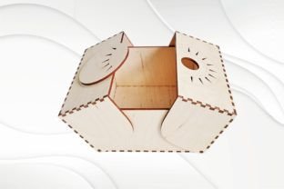 Gift Box Sun Pattern, Design Laser Cut. Graphic 3D Shapes By VectorBY 1