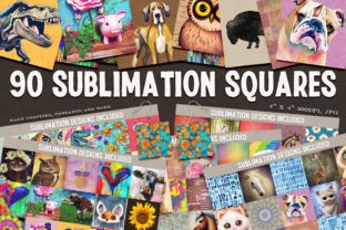 Square Sublimation Designs - 90 Files! Graphic Print Templates By HG Designs 1