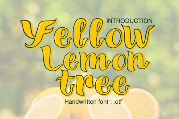 Yellow Lemon Tree Czcionki Skryptowe Czcionka Przez PeamCreations