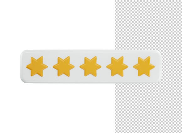 Five Star Icon 3d Rendering Vector Gráfico Iconos Por crop3dbusiness