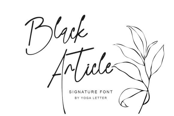 Black Article Script & Handwritten Font By yogaletter6