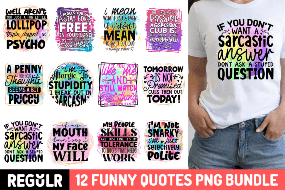 Funny Quotes Sublimation Bundle Graphic Crafts By Regulrcrative