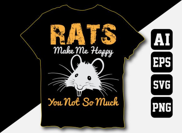 Rats Makes Me Happy Gráfico Designs de Camisetas Por CL