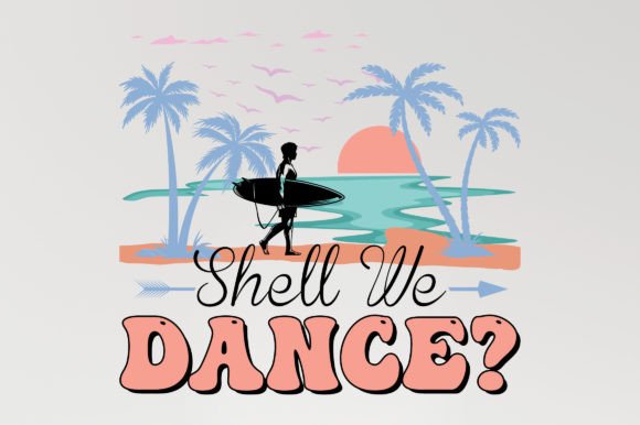 Shell We Retro Summer SVG Sublimation Grafica Design di T-shirt Di emrangfxr