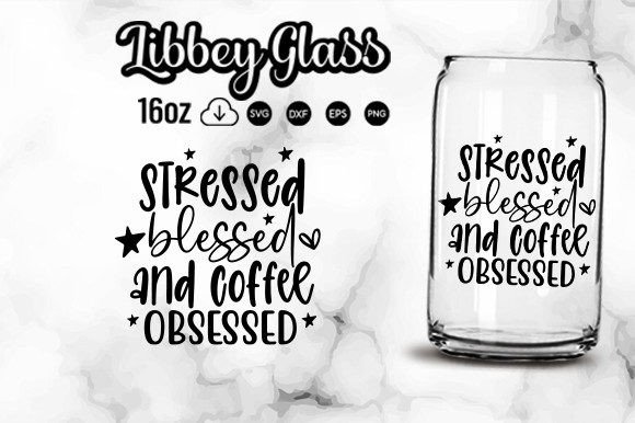 Stressed Blessed and Coffee Obsessed,svg Gráfico Manualidades Por Nigel Store