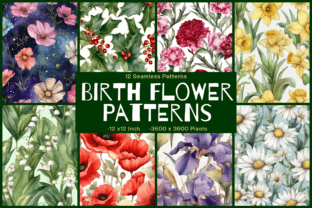 Birth Month Flowers Seamless Pattern Graphic Backgrounds By Enchanted Marketing Imagery 1
