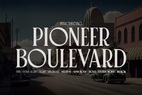 Pioneer Boulevard Display Font By HipFonts