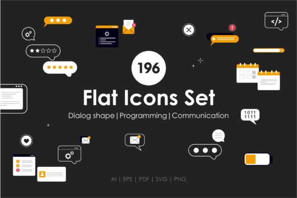 Programming and Communication Icons Graphic Web Elements By Ksuview