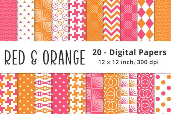 Summer Red and Orange Geometric Patterns Graphic Patterns By Lemon Paper Lab