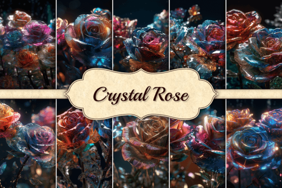 Colorful Crystal Rose Flower Background Grafik Hintegründe Von SimpleStyles
