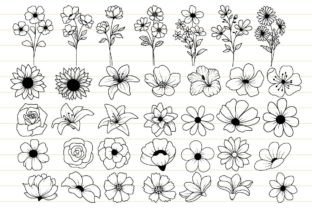 Flowers Svg Bundle, Flower Svg, Floral Graphic Print Templates By Tadashop Design 2