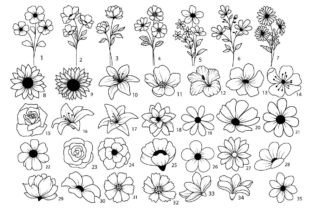 Flowers Svg Bundle, Flower Svg, Floral Graphic Print Templates By Tadashop Design 3