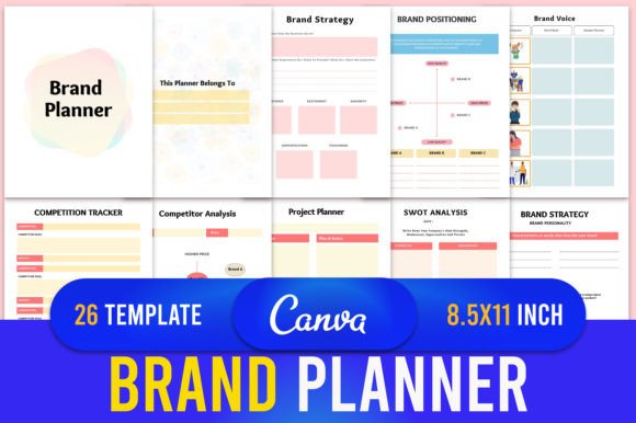 Brand Planner Canva Template KDP Graphic KDP Interiors By designmela01