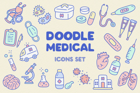 Doodle Medical Icons Set Graphic Icons By Canned Cat