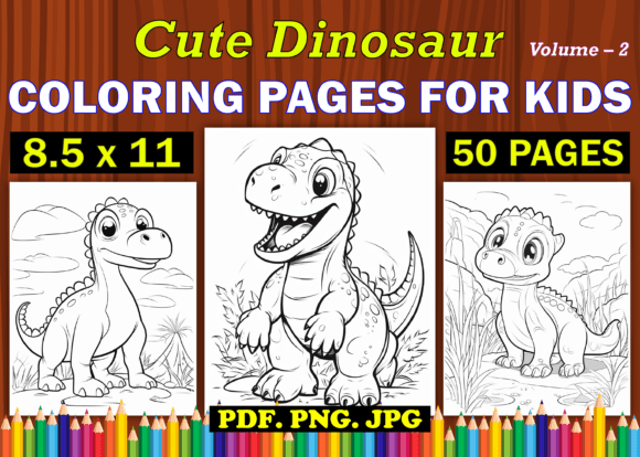 50 Cute Dinosaur Coloring Pages for Kids Graphic Coloring Pages & Books Kids By Design Shop
