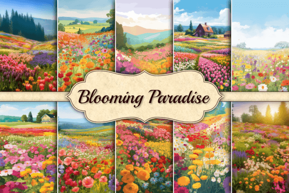 Blooming Paradise Flower Background Graphic Backgrounds By SimpleStyles