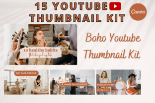 Lifestyle Boho Youtube Thumbnail Kit Graphic Social Media Templates By Grow Your Biz 1