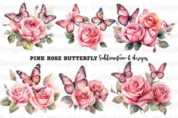 Pink Rose Butterfly PNG, Butterfly PNG Gráfico Ilustraciones Imprimibles Por cutfilesgallery