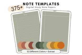 Soft Leaves Digital Note Templates Graphic Print Templates By wunderdoodle 1