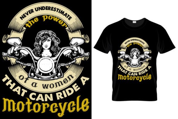 Women Can Ride a Motorcycle T-shirt Gráfico Diseños de Camisetas Por Open Expression