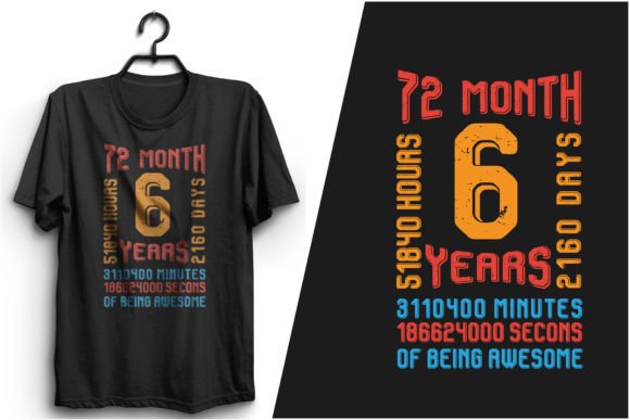 Birthday T Shirt, Happy 6th Birthday. Gráfico Plantillas de Impresión Por jayedahmedbd368
