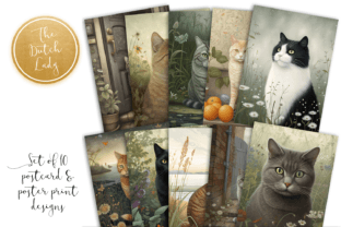 Cats Postcards & Art Prints Graphic AI Illustrations By daphnepopuliers 1