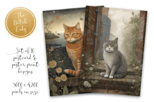 Cats Postcards & Art Prints Graphic AI Illustrations By daphnepopuliers 2