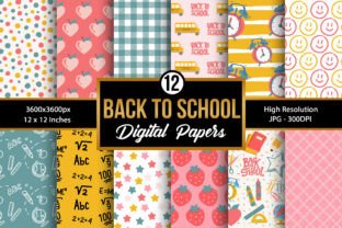 Back to School Digital Papers Graphic Patterns By Creative Store 1