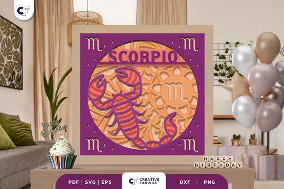 Scorpio Mandala Sign 3D Paper Cut SVG Birthdays 3D SVG Craft By 3D SVG Crafts