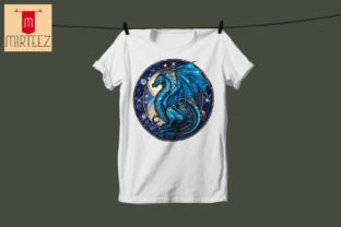 Stained Glass Dragon Sublimation Graphic T-shirt Designs By Mirteez 13