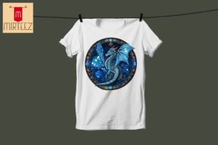 Stained Glass Dragon Sublimation Graphic T-shirt Designs By Mirteez 4