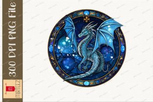 Stained Glass Dragon Sublimation Graphic T-shirt Designs By Mirteez 2