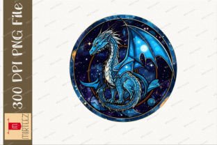 Stained Glass Dragon Sublimation Graphic T-shirt Designs By Mirteez 5