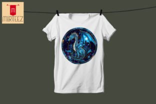Stained Glass Dragon Sublimation Graphic T-shirt Designs By Mirteez 7