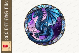 Stained Glass Dragon Sublimation Graphic T-shirt Designs By Mirteez 8