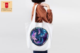 Stained Glass Dragon Sublimation Graphic T-shirt Designs By Mirteez 9