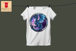 Stained Glass Dragon Sublimation Graphic T-shirt Designs By Mirteez 10