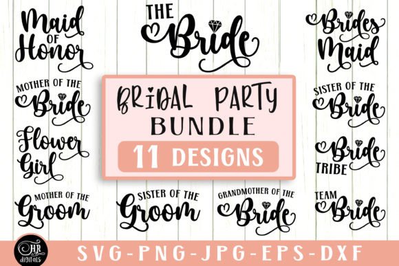 The Bride, Bridal Party Matching Bundle Illustration Artisanat Par HRdigitals