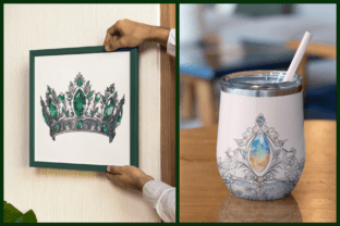 Watercolor Birthstone Crown Clipart Afbeelding Afdrukbare Illustraties Door Enchanted Marketing Imagery 4