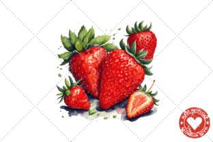Watercolour Strawberry Clipart Bundle Grafik KI Transparente PNGs Von YnovaArt 5