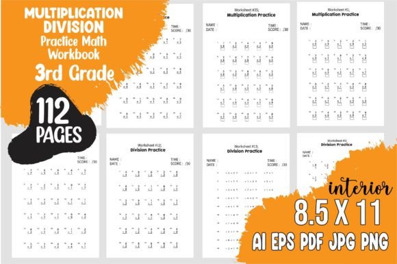 Multiplication & Division Math Workbook Gráfico Tercer curso Por Creative Design