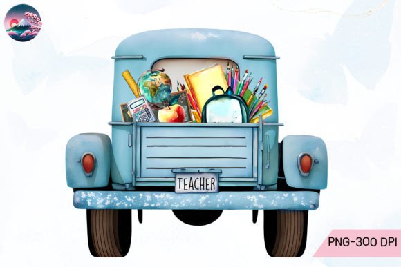 Teacher Truck PNG Sublimation Illustration Artisanat Par Cherry Blossom