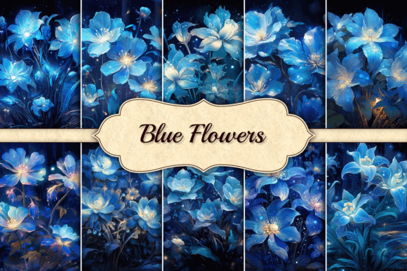 Whimsical Blue Flowers Background Grafik Hintegründe Von SimpleStyles