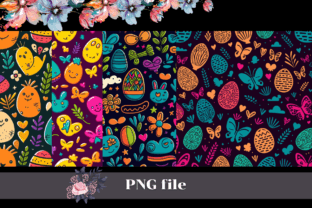 Easter Bunny Patterns, Cute Background Grafika Grafika AI Przez skaw0414 1