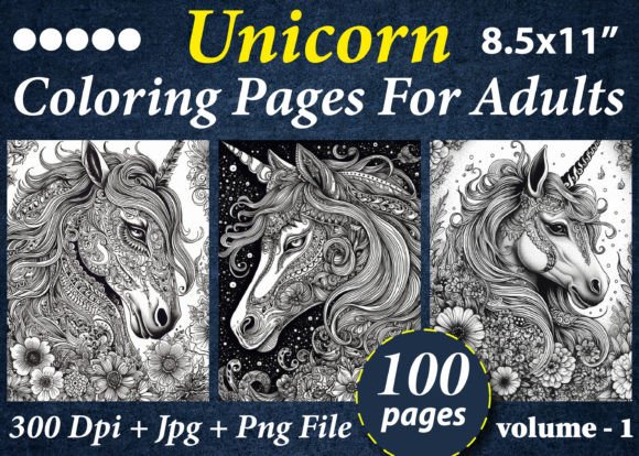 100+ Unicorn Coloring Pages for Adults Gráfico Páginas para colorear IA Por GoLdeN ArT