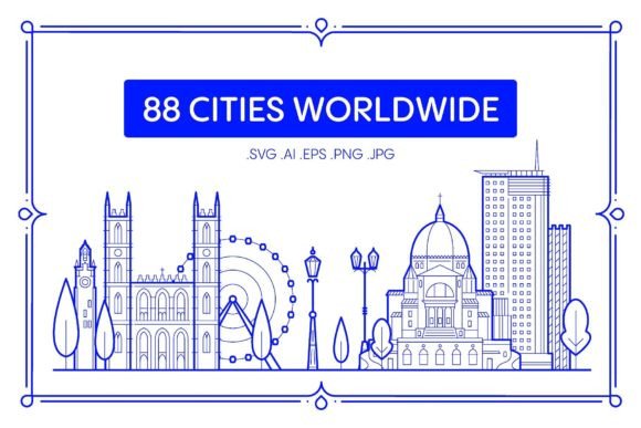 Cities Skylines Around the World Grafik Druckbare Illustrationen Von TheMountBirdStudio