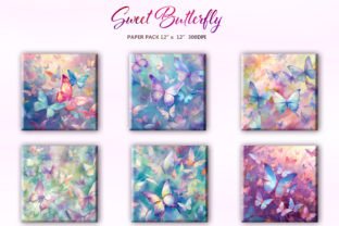Sweet Butterfly Digital Paper Pack Graphic Backgrounds By DifferPP 2