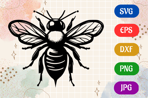 Bee | Silhouette SVG EPS DXF Vector Graphic AI Illustrations By Creative Oasis