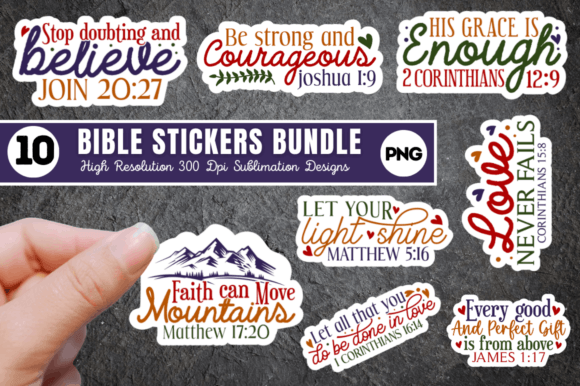 Bible Verse Sticker Bundle Graphic Crafts By Regulrcrative