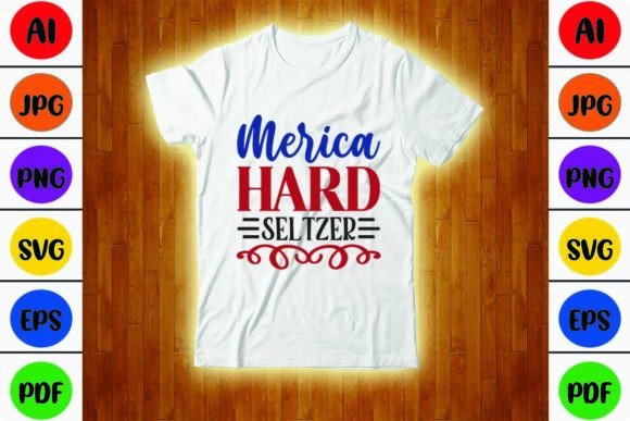 Merica Hard Seltzer Afbeelding T-shirt Designs Door tauhiddesignstore